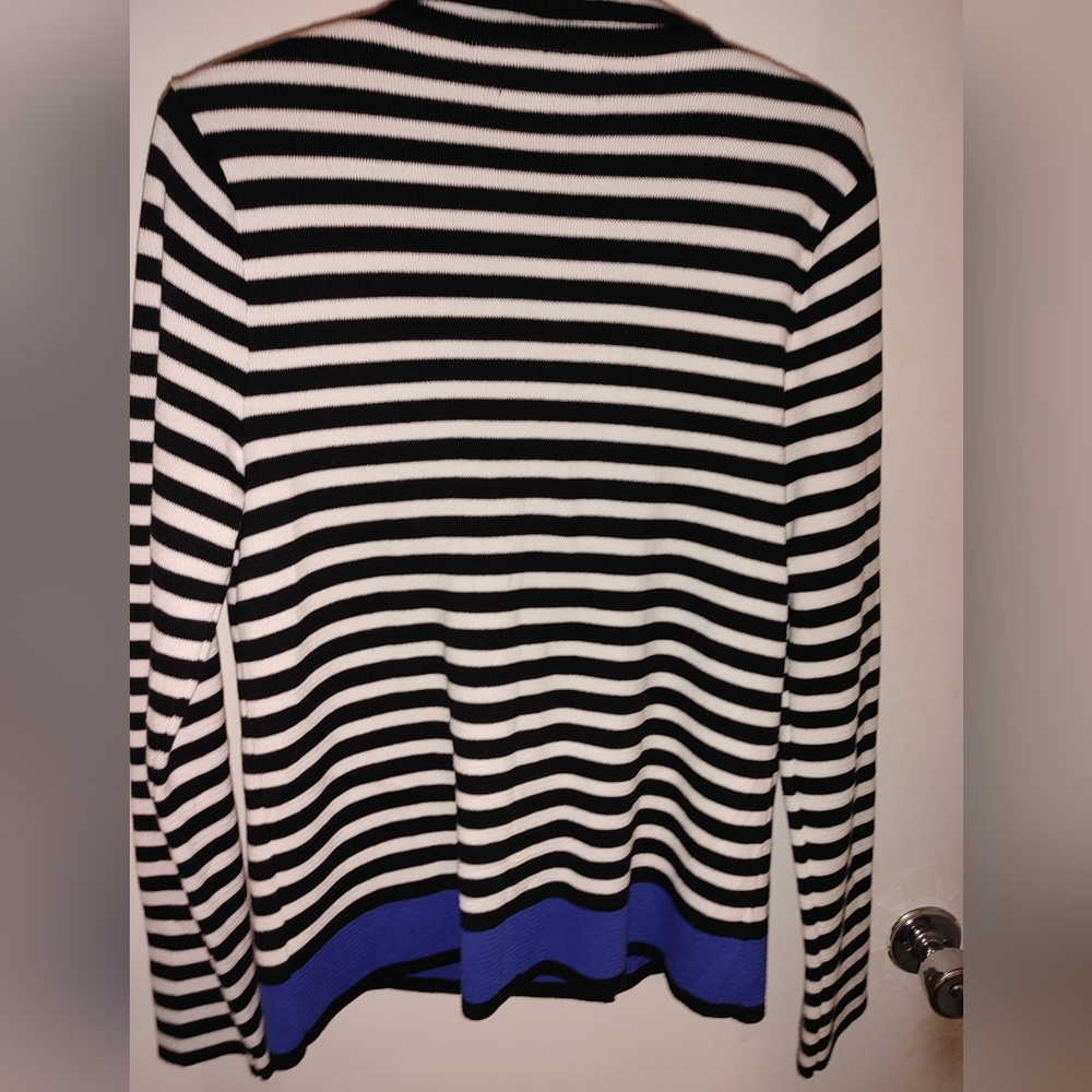 Jones New York double breasted sweater jacket size medium NWT Navy & White - Picture 5 of 7